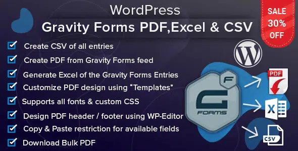 Gravity Forms PDF, Excel & CSV