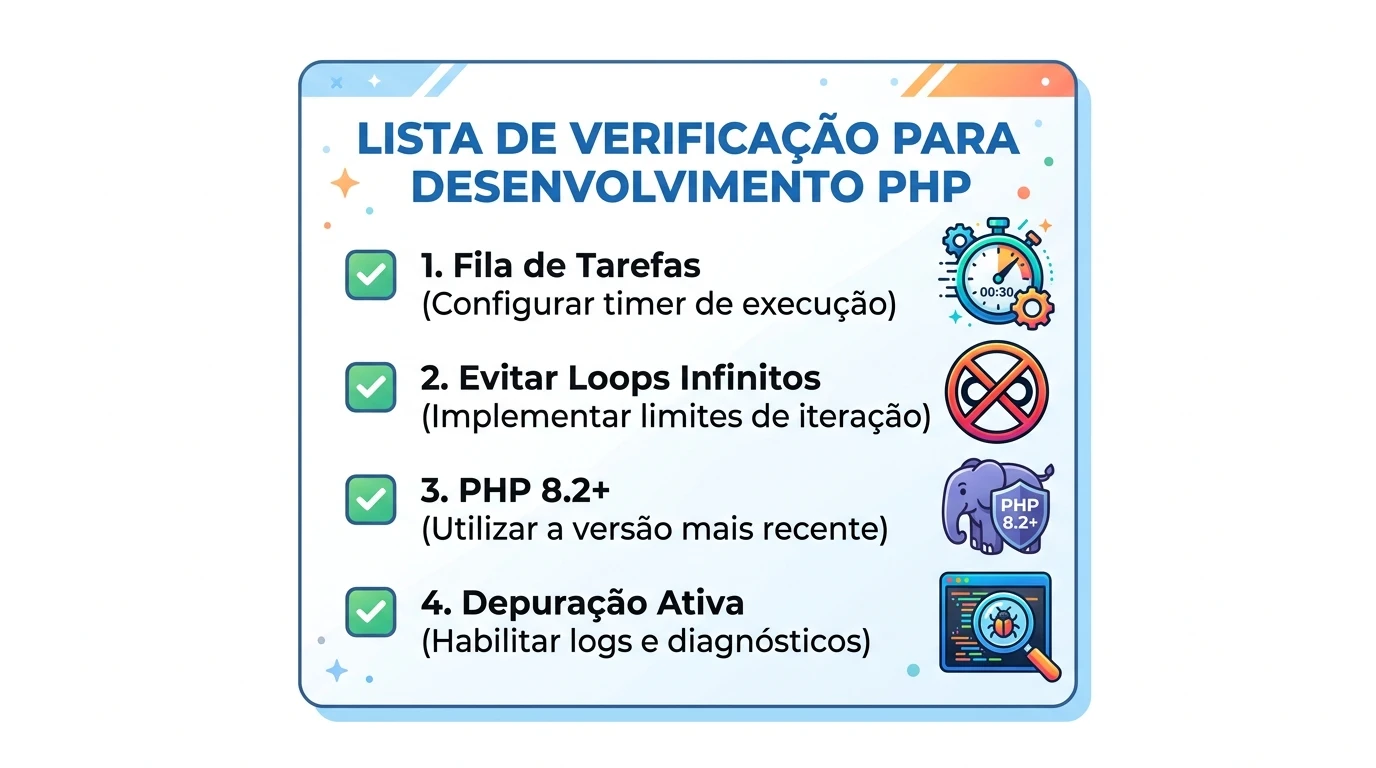 Lista de verificação para desenvolvimento PHP