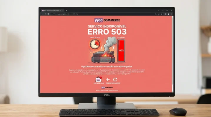 Página de erro 503 Service Unavailable em um site WooCommerce